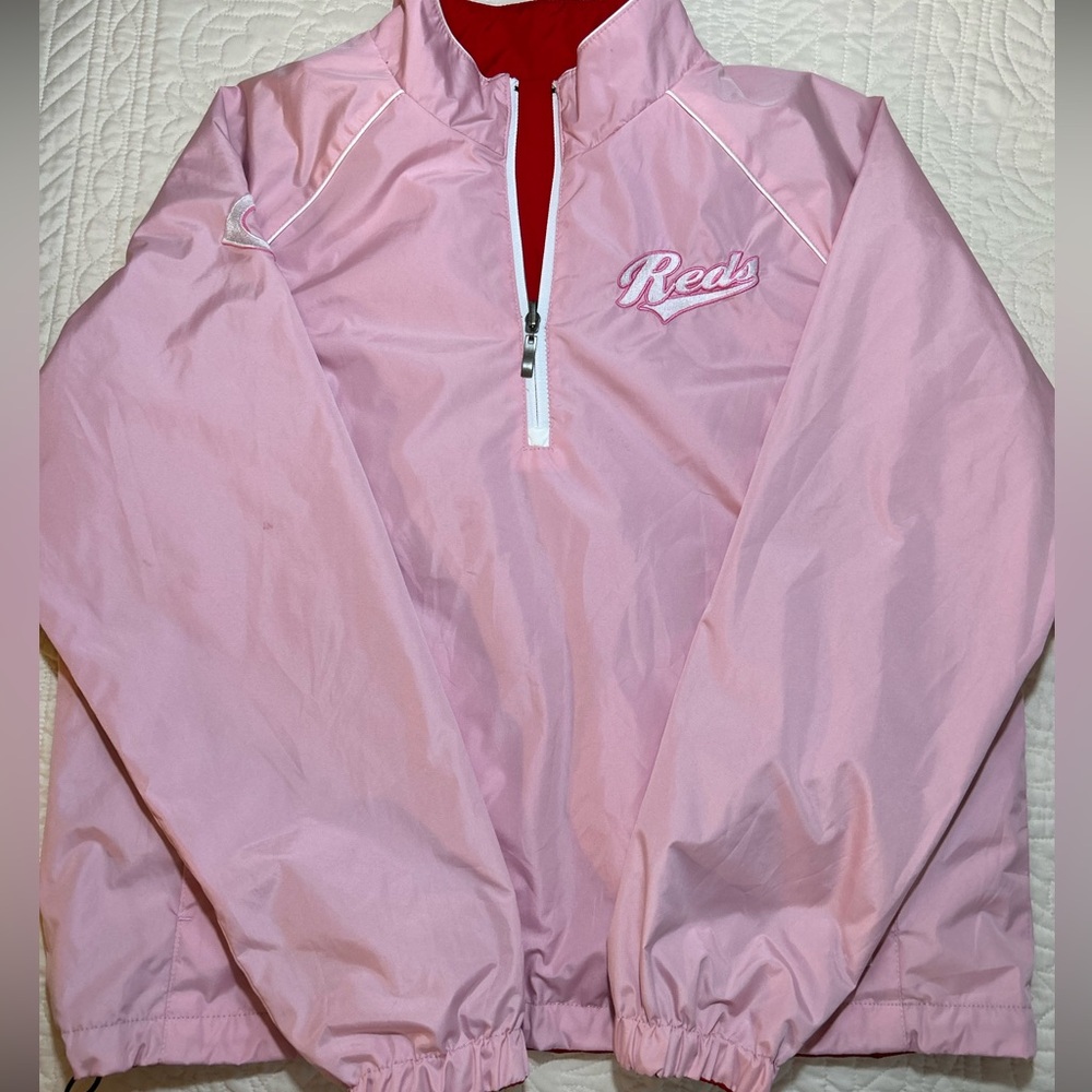 Genuine Merchandise Cincinnati Reds Reversible 1/4 Zip Pullover Women’s Size XL